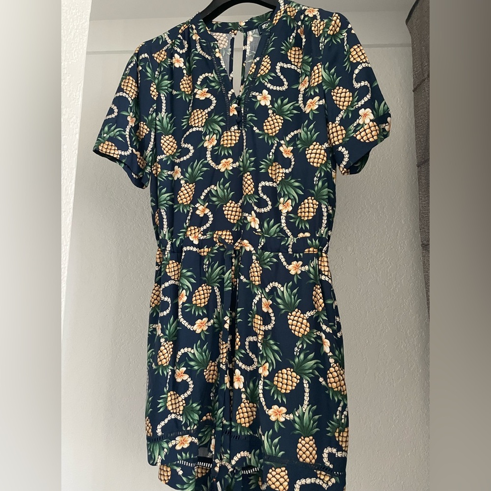 Reyn Spooner Pineapple Print Short Sleeve Romper